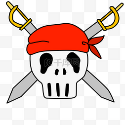红帽子海盗图片_海盗骷髅头