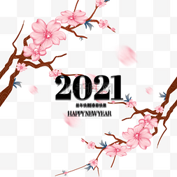 2021中国新年粉红色的花朵花瓣