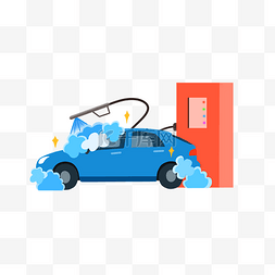 洗车保养标志图片_蓝色汽车洗车