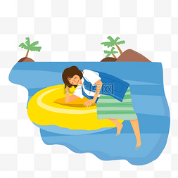 夏日海岛游图片_夏日在海边休息的女孩