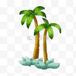 椰果装饰装饰矢量图片_椰子树椰果植物装饰图案