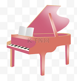 卡通暖粉色钢琴