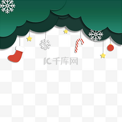 merryChristmas图片_圣诞圣诞节剪纸风挂饰边框