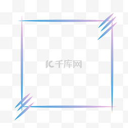 蓝粉简约图片_蓝粉渐变方形简约边框对话框