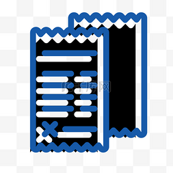 优惠券icon图片_蓝色纸张文件矢量商务icon图标