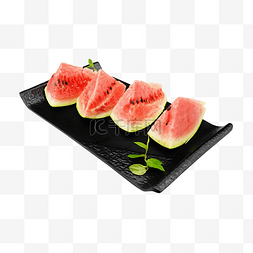 一盘西瓜水果