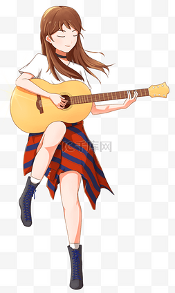 弹吉他女孩