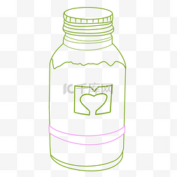 绿色饮料瓶子插画