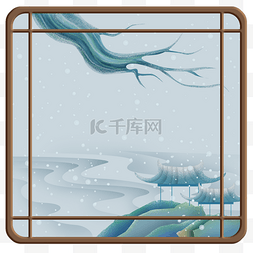 从窗外看图片_窗格和雪景