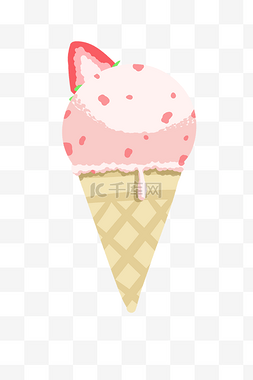 冰激凌低材素材图片_夏季粉色冰激凌PNG