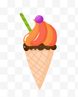 美味橙色冰淇淋