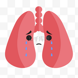 肺炎卡通生病的肺