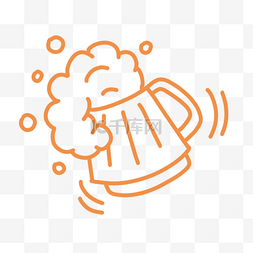 橙色圣帕特里克节啤酒杯图形