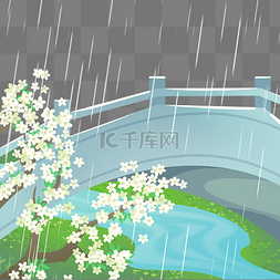 谷雨小字图片_春季谷雨下雨春雨树枝