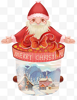 红白条纹礼盒图片_圣诞节圣诞老人礼盒礼物