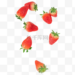 水果牛奶免抠素材图片_新鲜奶油下落草莓