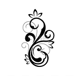 复古的花卉元素独立的点缀矢量漩涡状线条弯曲的黑色装饰华丽的装饰矢量花卉元素