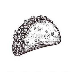 嘉年华素描图片_墨西哥炸玉米饼，传统的墨西哥节