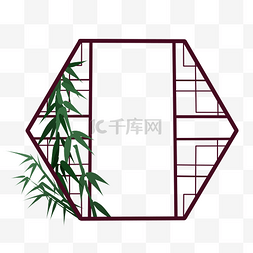 窗户图片_清明清明节古风窗户竹子边框