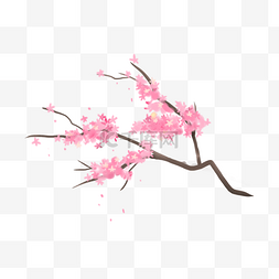 粉色樱桃树图片_水彩粉色樱花简笔画
