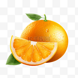 脐橙图片_卡通手绘水果柑橘橙子