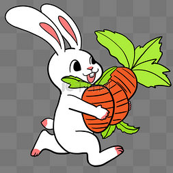 可爱卡通动物兔图片_贪吃动物小兔子