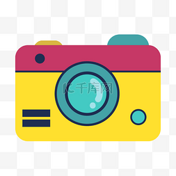 世界图形日黄紫色卡通相机
