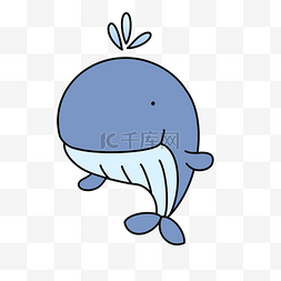 蓝色海洋鲸鱼图片_蓝色海洋大海卡通可爱鲸鱼