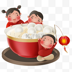 春节新春元宵吃汤圆美食