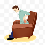 现代人健康问题沙发腰疼男士