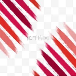 中国风笔刷边框红色图片_红色笔触水彩笔刷边框