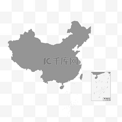 中国地图灰色2021版本测绘