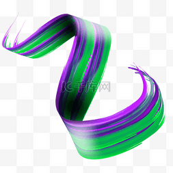绿色和紫色图片_立体绿色和紫色全息抽象笔刷