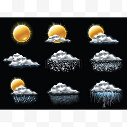 矢量天气预报图标。第 1 部分