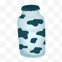 奶牛花纹可爱牛奶玻璃瓶