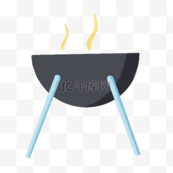 烧烤剪贴画黑色碳烤炉