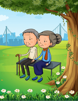 landscape图片_Two old couple at the park