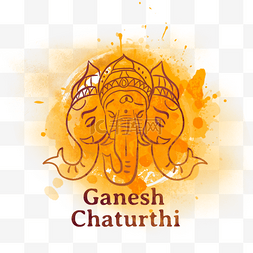 brush图片_橙色飞溅ganesh chaturthi