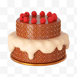 双层水果蛋糕图片_3DC4D立体水果蛋糕