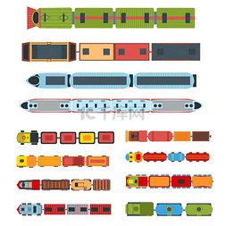 图集图片_列车俯视图儿童玩具火车头与货车