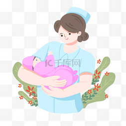 穿衣服的婴儿图片_国际助产士日穿蓝色衣服的护士