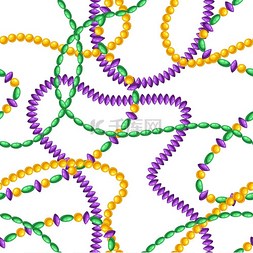 无缝模式与狂欢节颜色的珠子。