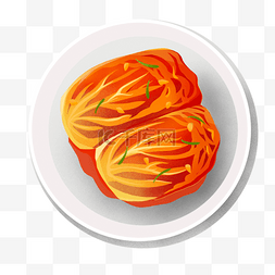 韩式蛋黄年糕图片_卡通红色韩式泡菜