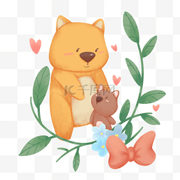 母亲节可爱动物小熊