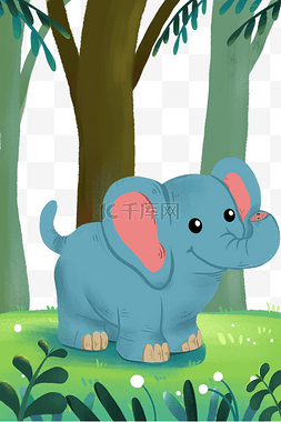 世界大象日在森林中生活的可爱小