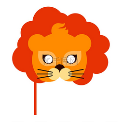 动物的脸面具图片_狮子动物嘉年华面具橙色野兽之王