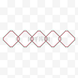 红色极简边框图片_极简港风红绿撞色菱形标题框