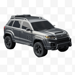 玩具车辆模型3D灰色SUV