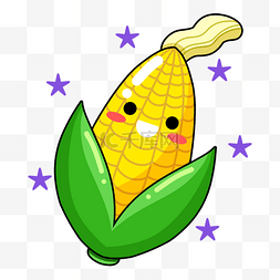 卡通可爱玉米蔬菜贴纸表情