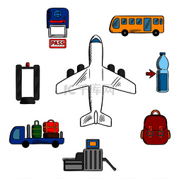 安全门图片_机场、航空和航空公司服务图标，